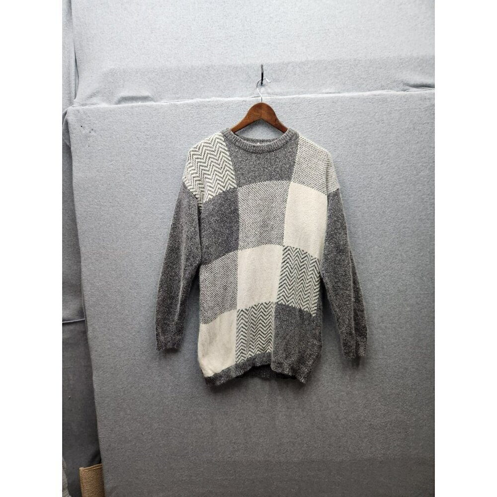 Vintage Carriage Court Womens Patchwork Sweater M Angora Blend